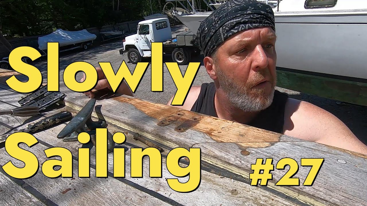 ⁣More on the Hatch, Stripping the Teak, etc. - Wooden Tahiti Gaff Cutter -Episode 027-Slowly Sailing