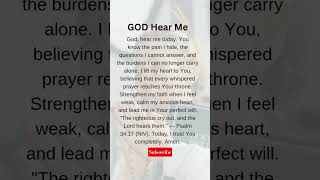 God, Hear Me | A Powerful Prayer for When Your Heart Feels Heavy # #isaiah #godsays # #amen #shorts