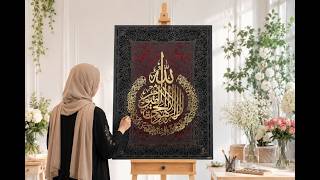 How to make embossed velvet painting/Painting on canvas with texture paste and velvet powder