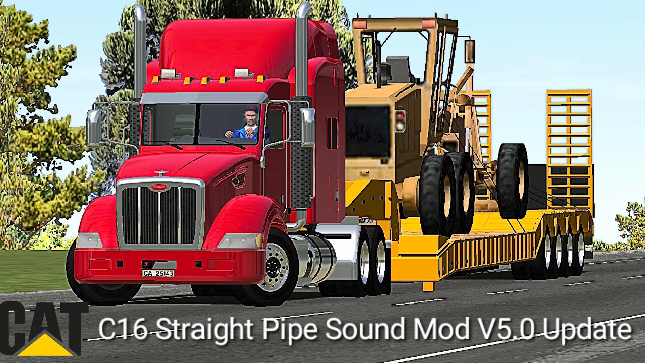 "Texas Red":Realistic CAT C16 Straight Pipe Sound Mod V5.0 Update:World Truck Driving Simulator
