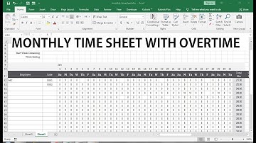 monthly timesheet with overtime template excel