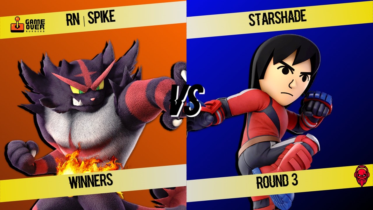 GAME OVER ROUND 1 WR3 - Spike (Incineroar) Vs. Starshade (Mii Brawler) Smash Ultimate - SSBU