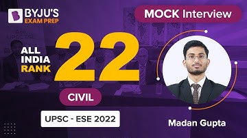 UPSC ESE/IES 2022 Topper | AIR 22 | Madan Gupta | Civil Engineering (CE) | BYJU