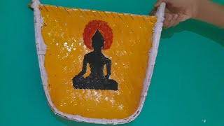 MAKING WALL DECORATOR WITH OLD WINNOWING FAN(CHATA)||PAINTING OF BUDDHA