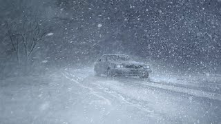 Howling Blizzard Sounds For Sleep & Relax | A SUV Got Stuck In The Middle Of A Heavy Snowstorm