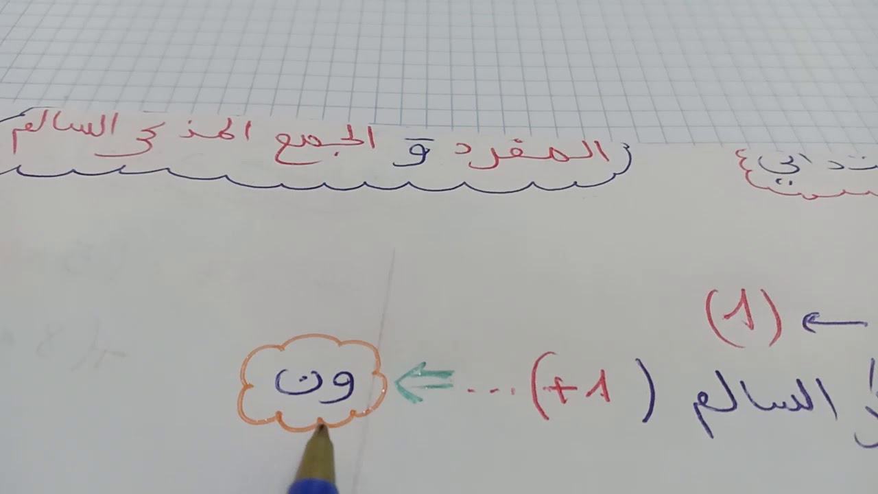 المفرد   و   الجمع  المذكر  السالم  للسنة  3  ابتدائي