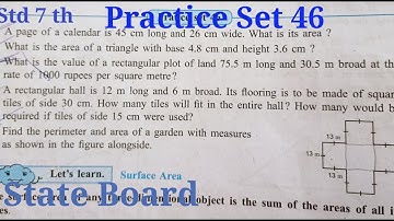 Practice set 46 Class 7th maths | Perimeter and Area | Std 7th | State Board