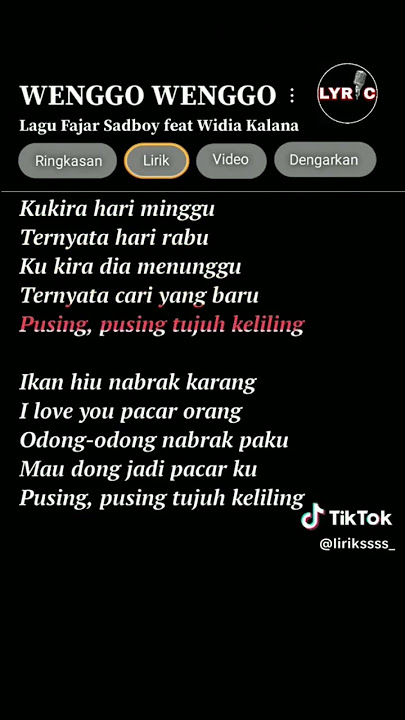 lirik lagu kukira hari Minggu ternyata hari Rabu