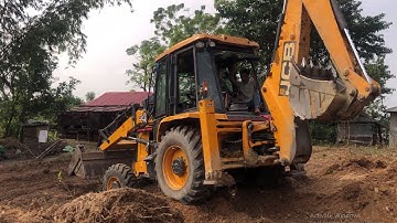Cutting Soil Video | JCB Backhoe Simple Working In Village @droneplanet2040