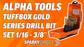 Alpha SI21PB | TUFFBOX Gold Series Drill Bit Set 1/16 - 3/8 | Imperial | 21 Bits