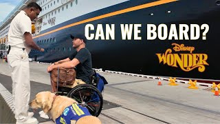 This is the moment… will Whitney be coming on the ship? 🛳🐾♿️