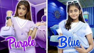 PURPLE vs BLUE CHALLENGE  💜💙 | Using Only *PURPLE* Things for 24 Hours Challenge!  @MyMissAnand