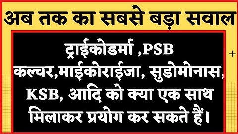 trichoderma viride and pseudomonas fluorescens, mycorrhiza, PSB, KSB, can we put these together.