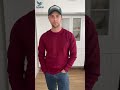 Wine Red Waffle Knit Crewneck Sweater #mensstyle