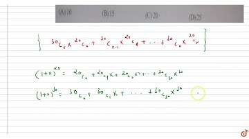 the value of r for which  `C_r^30.C_0^20+C_(r-1)^30.C^(20)_1.....C^30_0C^(20)_r  ` is maximum
