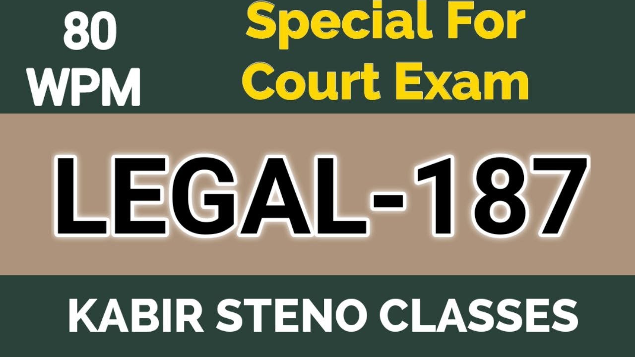 Legal-187 l 80 WPM Hindi Dictation। Court Matter| Legal Dictation l Legal Matter l Editorial