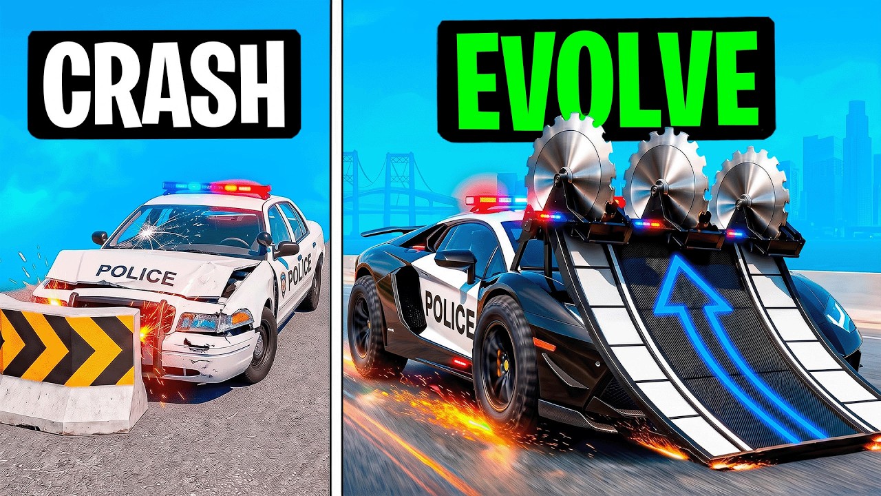 Every Time I Crash, My Police Car EVOLVES in GTA!