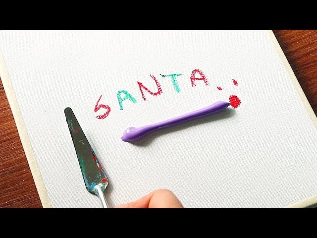 Santa & Rudolph Landscape Acrylic Painting on Mini Canvas Step by Step 254｜Satisfying Demo