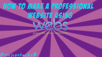How To Make A Free & Professional Website | Webs.com