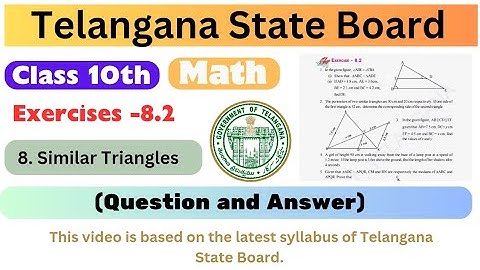 TS 10th-Class Maths Exercise 8.2 Solution CH-8 Similar Triangles Question & Answer Telangana  Board