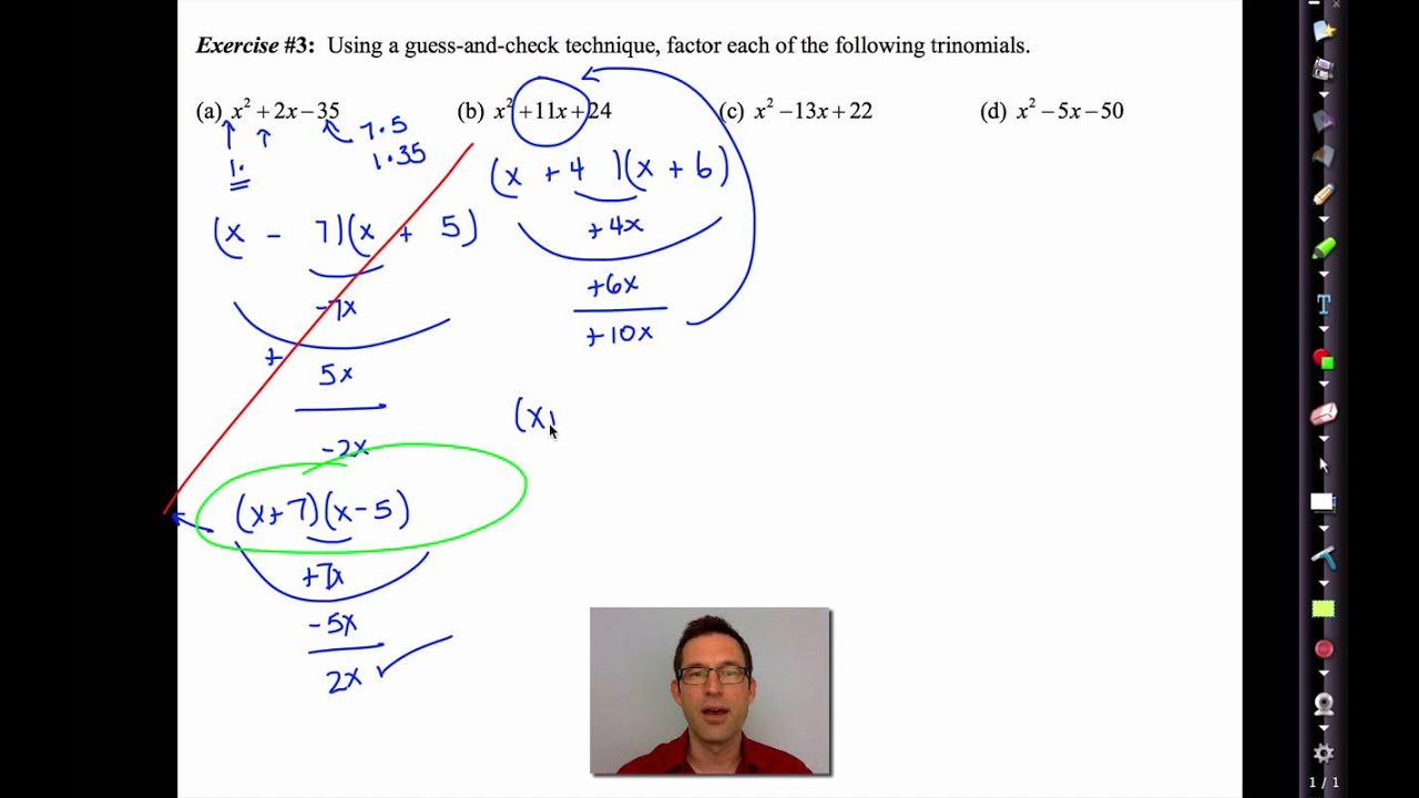 factoring trinomials common core algebra 2 homework answers