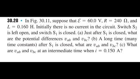In Fig. suppose that and Initially there is no current in the circuit. Switch is left open, and swi