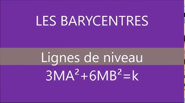 Barycentre - Lignes de niveau 3MA²+6MB²=k - Produit scalaire