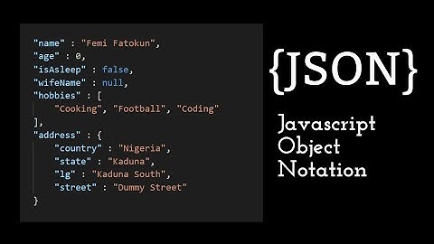JSON Crash Course in 15 minutes.