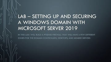Lab - Building a domain with Windows Server 2019 (part 1)