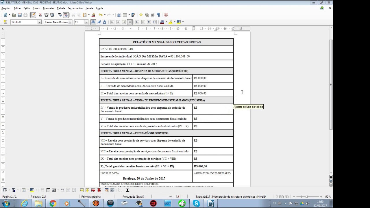Como Preencher o Relatório Mensal das Receitas Brutas MEI Indústria ...