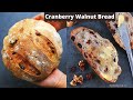 Cranberry walnut bread - No Knead Bread (Instant pot bread proofing)