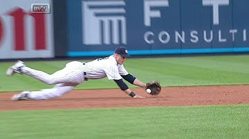 Adams makes an impressive diving stop