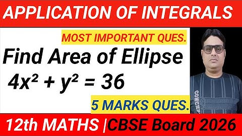 Find Area of Ellipse 4x² + y² = 36 | Application of Integrals PYQ | Class 12 Maths | CBSE 2025