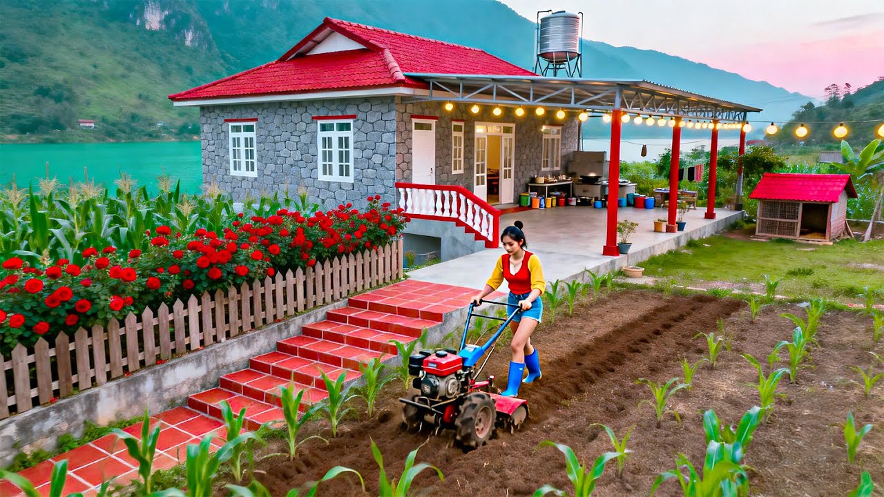 TIMELAPSE - Building a New Farm and a New Life — A Woman Growing Corn and Vegetables Alone