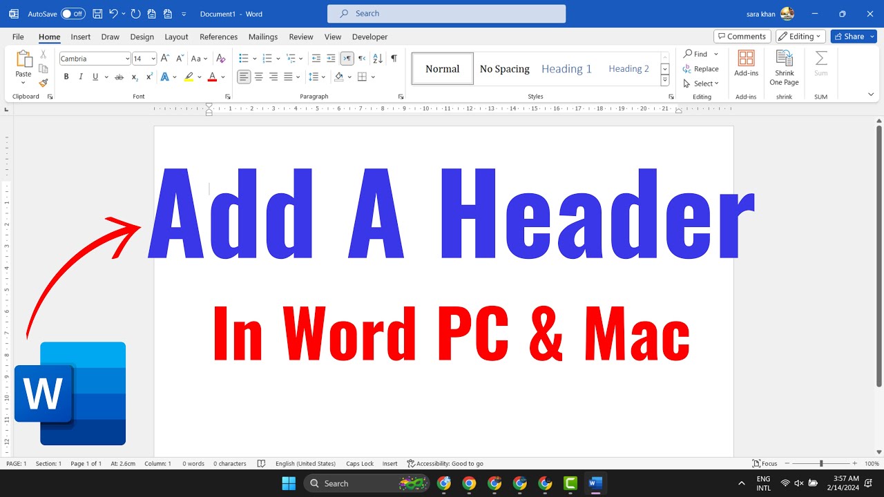How To Add A Header In Microsoft Word PC & Mac YouTube