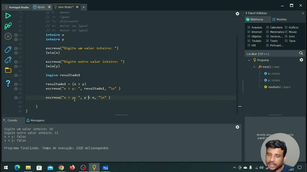 Portugol: Operadores de Comparação - Parte 02 - YouTube