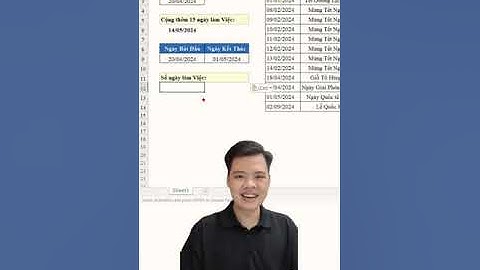 cách tính số ngày làm việc, tự động trừ thứ 7, chủ nhật trong excel