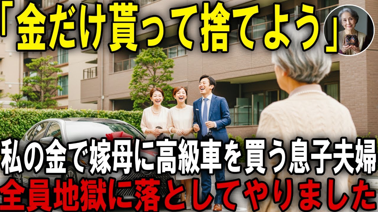 私が援助した400万で嫁母に高級車を買い、私はATM扱いする息子夫婦。我慢の限界だったので地獄に落としてやりました