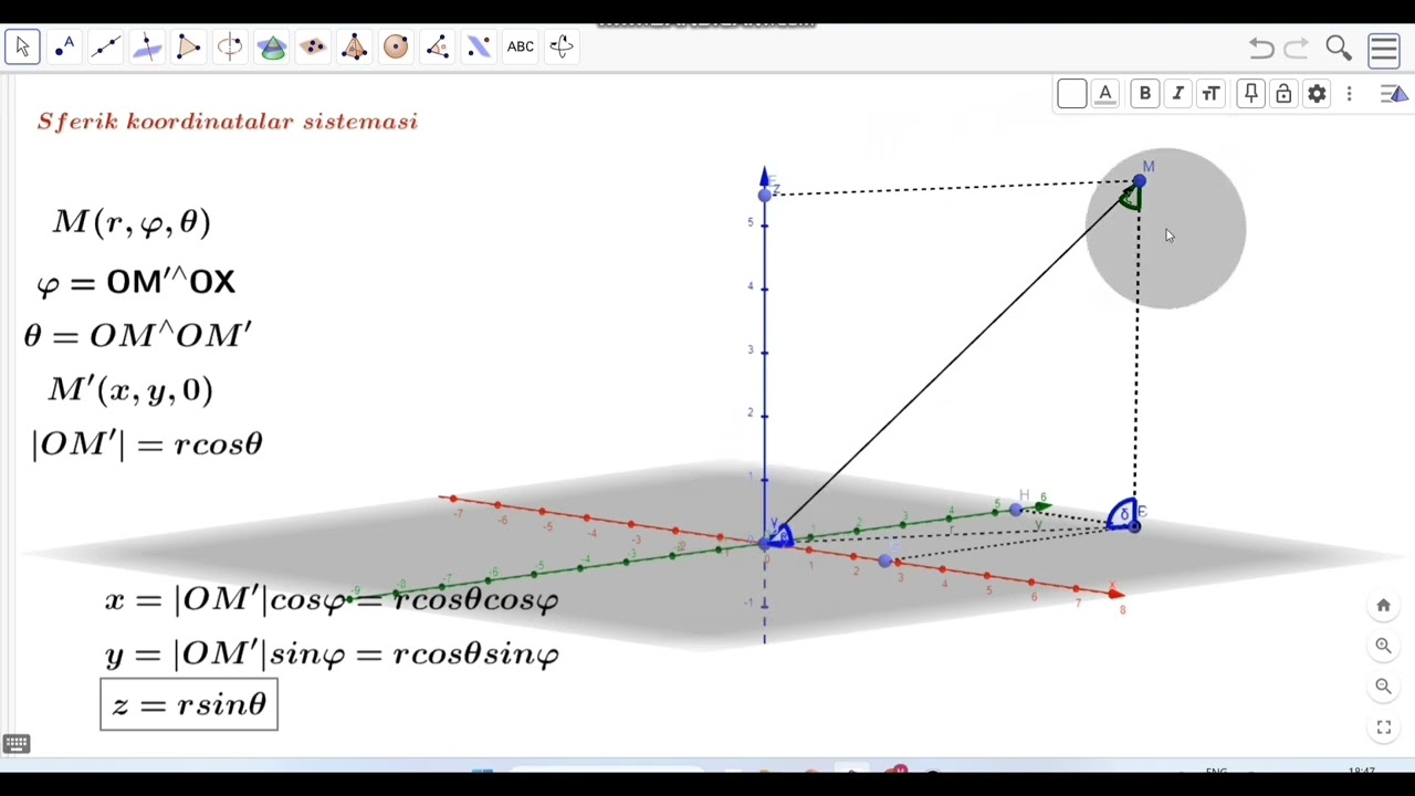 Silindrik va sferik koordinatalar sistemasi. Affin koordinatalar sistemasini almashtirish.