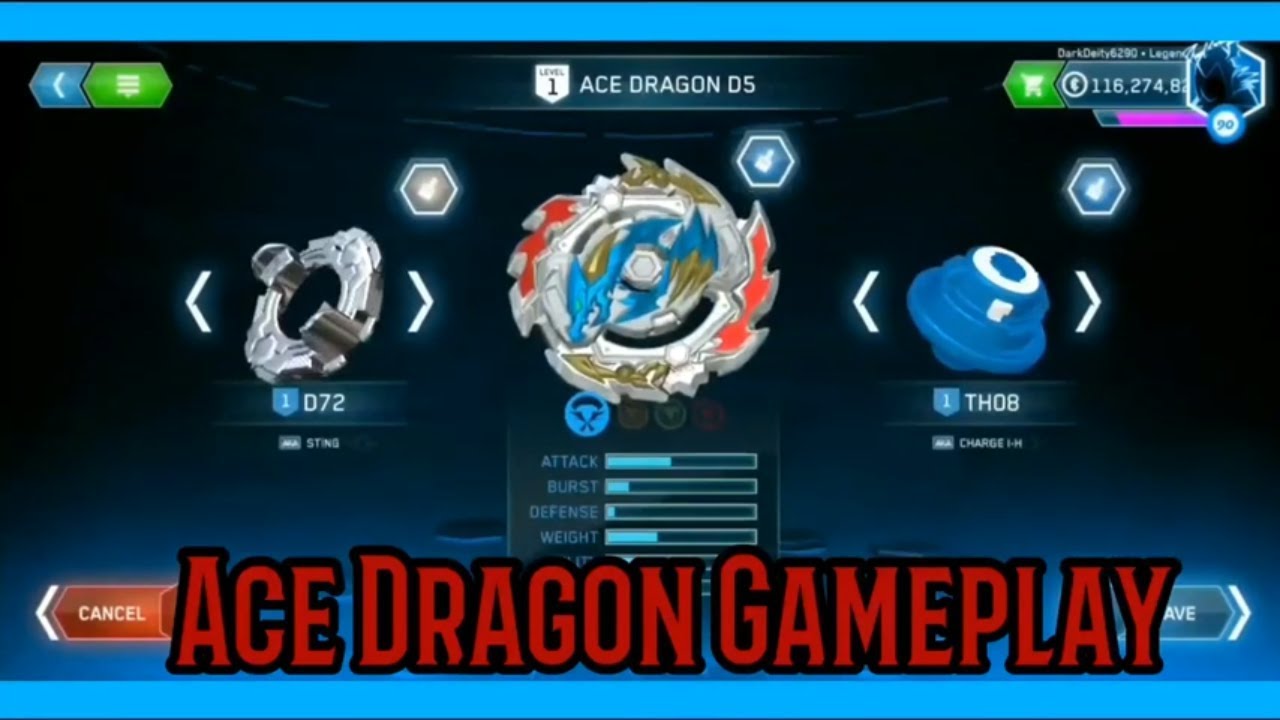 Ace Dragon D5 | Beyblade Burst Rise App Gameplay - YouTube