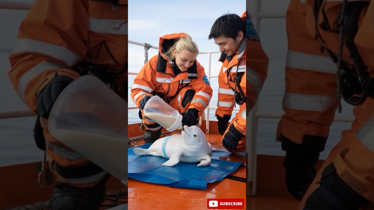 Stranded Baby Beluga Rescued from Ocean Trash!