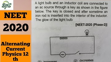 A light bulb and an inductor coil are connected to an ac source through a key as shown in the figure