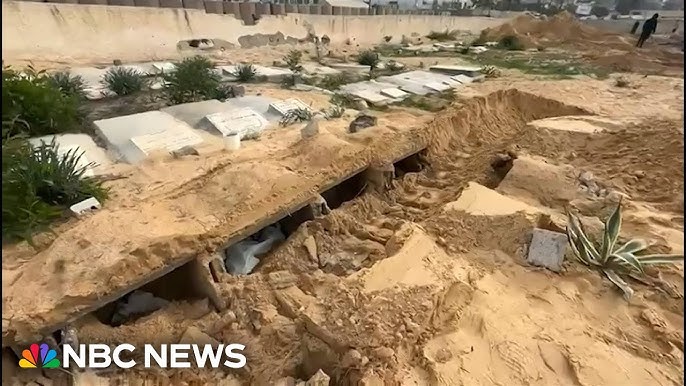 Video Shows Damaged Cemetery After Israeli Forces Search For Hostages In Gaza