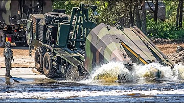 How US Army Soldiers Construct Floating Bridges with the Improved Ribbon Bridge (IRB)