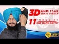 3d amritsar shahi turban 11 turns by one hand artist baljinder singh manesh