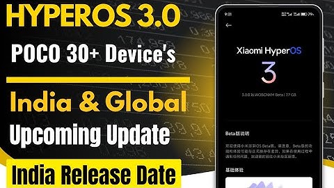 POCO HyperOS 3.0 Update Confirm 30+ POCO Device