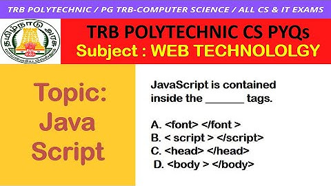 JAVASCRIPT TAGS WEB TECHNOLOGY Tamil / PG TRB ComputerScience / TRB Polytechnic CSE / PG TRB CS