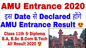 AMU Entrance Result 2020 | AMU Class 11 & Polytechnic Result | AMU B.Sc B.Com B.A B.Tech Result 2020