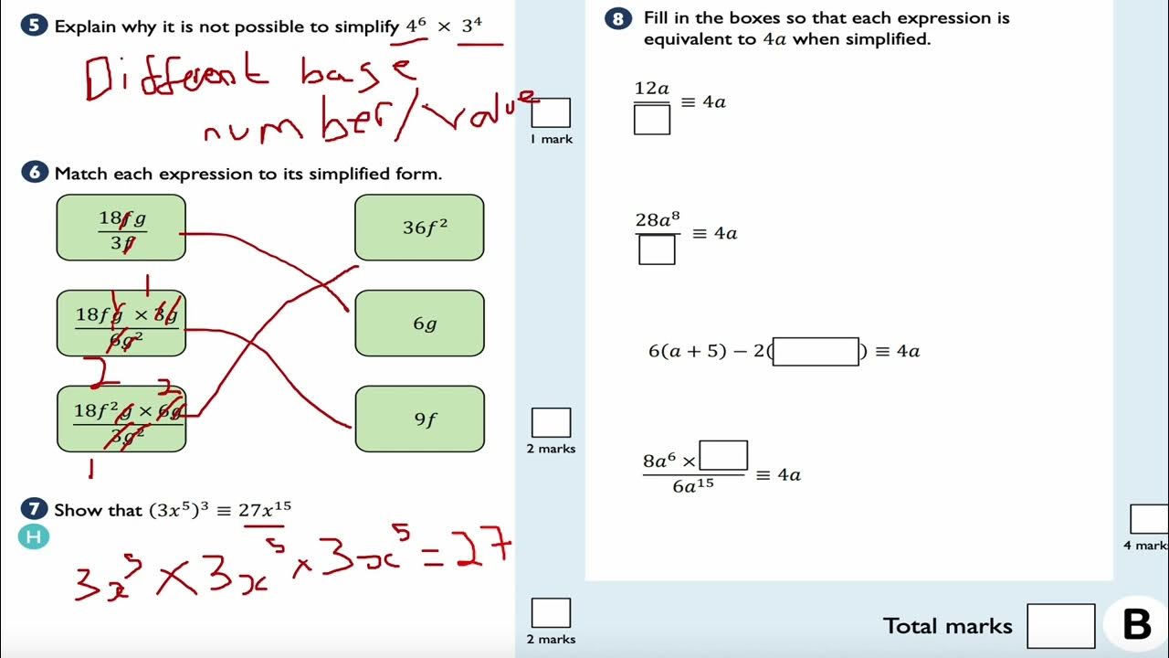Laws of Indices (Year 8 Maths) White Rose Maths KS3 Maths GCSE 91