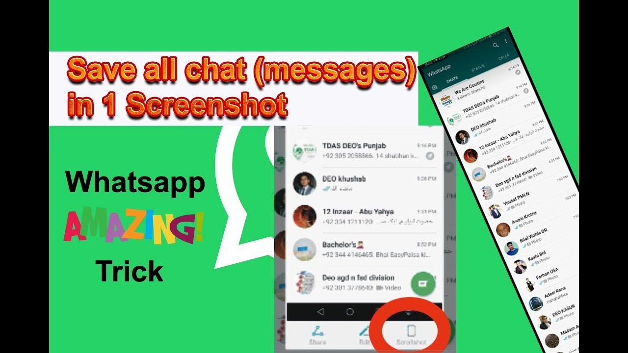 Whatsapp Amazing Trick Scrollshot How To Take Full Chat Screenshot In Whatsapp Youtube